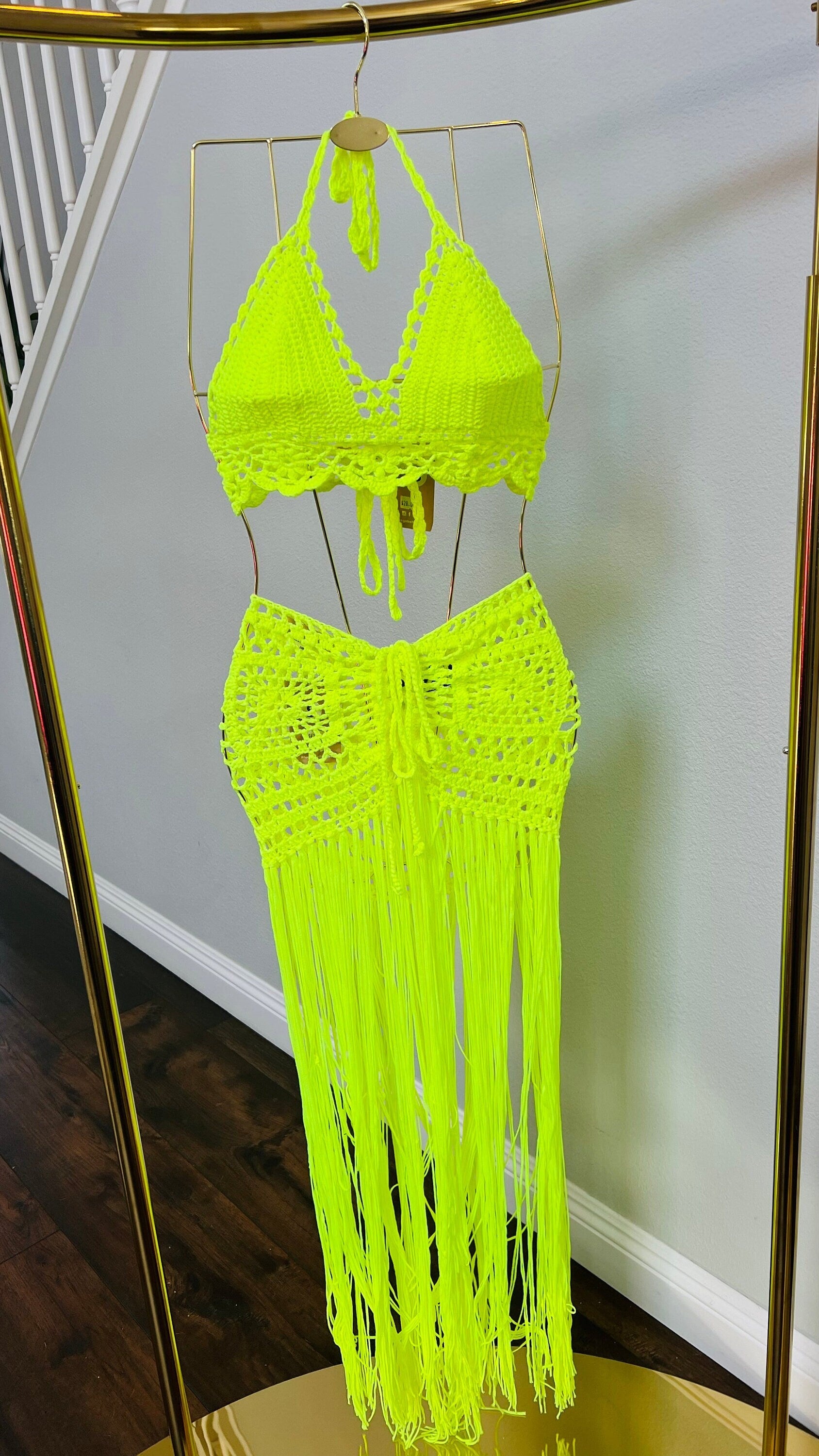 Neon crochet skirt best sale